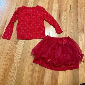 Christmas/ Holiday Time Vibrant Red shirt and skirt